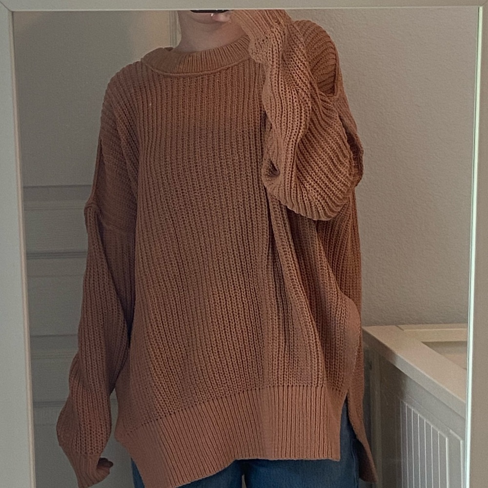 Aerie Oversized Knit Crew Neck Sweater